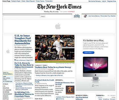 Apple's 2009 New York Times May 18th On-line Ad